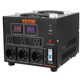 VEVOR Voltage Converter Transformer, 5000W, Heavy Duty Step Up/Down Transformer, Convert from 110 Volt to 220 Volt and from 220 Volt to 110 Volt VEVOR Voltage Converter Transformer, 5000W, Heavy Duty Step Up/Down Transformer, Convert from 110 Volt to 220 Volt and from 220 Volt to 110 Volt